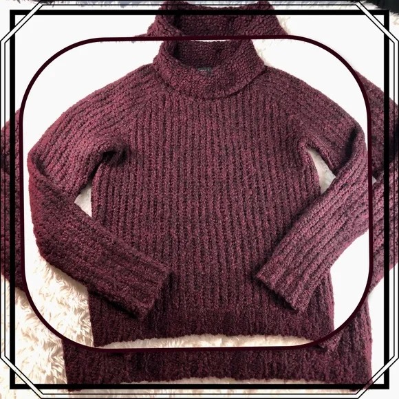 THEORY WOMENS ALPACA SWEATER BURGUNDY WINE S - Picture 1 of 15